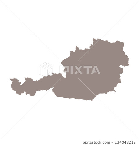 Map of Austria, sign silhouette. World Map Globe. Vector Illustration isolated on white background. Europe continent 134048212