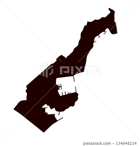 Map of Monaco, sign silhouette. World Map Globe. Vector Illustration isolated on white background. Europe continent Map of Monaco, sign silhouette. World Map Globe. Vector Illustration isolated on white background. Europe continent 134048214