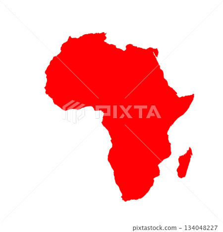 Map of Africa, sign silhouette. World Map Globe. Vector Illustration isolated on transparen background. African continent 134048227