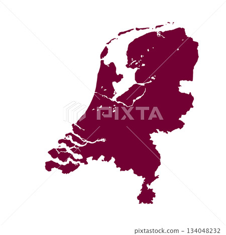 Map of Netherlands, sign silhouette. World Map Globe. Vector Illustration isolated on transparent background. Europe continent Map of Netherlands, sign silhouette. World Map Globe. Vector Illustration isolated on transparent background. Europe continent 134048232