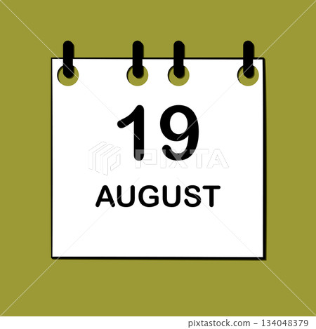 August 19. Daily Calendar icon for design. Simple design for business brochure, flyer, print media, advertisement. Easily editable August 19. Daily Calendar icon for design. Simple design for business brochure, flyer, print media, advertisement. Easily editable 134048379