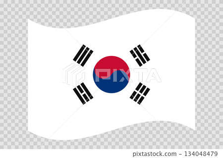 Flag of Korea. Korean national symbol in official colors. Template icon. Abstract vector background 134048479