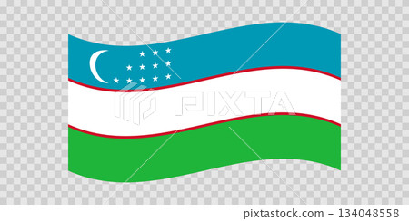 Flag of Uzbekistan. Uzbek national symbol in official colors. Template icon. Abstract vector background 134048558