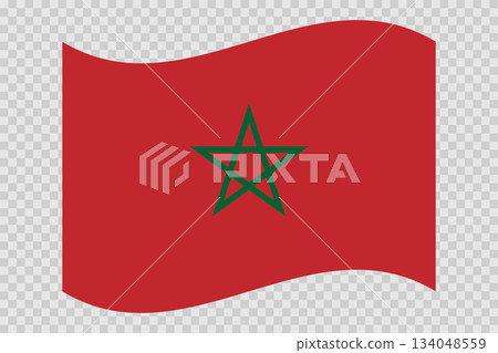 Flag of Morocco. Moroccan national symbol in official colors. Template icon. Abstract vector background 134048559