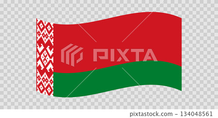 Flag of Belarus. Belarusian national symbol in official colors. Template icon. Abstract vector background 134048561