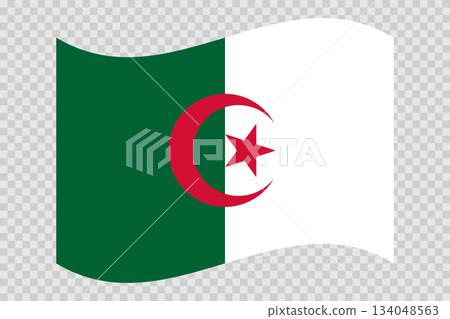 Flag of Algeria. Algerian national symbol in official colors. Template icon. Abstract vector background Flag of Algeria. Algerian national symbol in official colors. Template icon. Abstract vector background 134048563