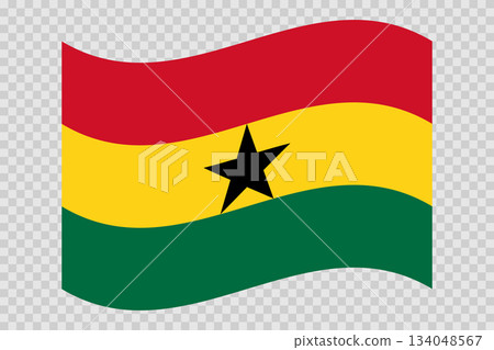 Flag of Ghana. Ghanaian national symbol in official colors. Template icon. Abstract vector background 134048567