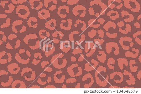 Abstract modern leopard seamless pattern. Animals trendy background. Color decorative vector stock illustration for print, card, postcard, fabric, textile. Modern ornament of stylized skin 134048579