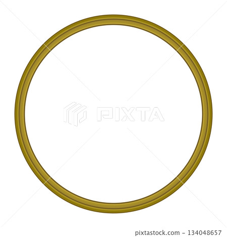 Round golden vintage wooden frame for your design. Vintage cover. Place for text. Vintage antique gold beautiful rectangular frames. Template vector illustration 134048657