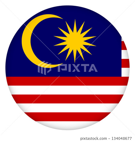 Glass light ball with flag of Malaysia. Round sphere, template icon. Malaysian islands national symbol. Glossy realistic ball, 3D abstract vector illustration. Big bubble Glass light ball with flag of Malaysia. Round sphere, template icon. Malaysian islands national symbol. Glossy realistic ball, 3D abstract vector illustration. Big bubble 134048677