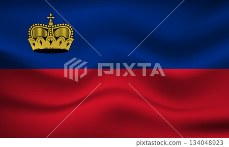 Flag of Liechtenstein. National symbol in official colors. Template icon. Abstract vector background Flag of Liechtenstein. National symbol in official colors. Template icon. Abstract vector background 134048923