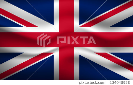 Flag of United Kingdom. English national symbol in official colors. Template icon. Abstract vector background Flag of United Kingdom. English national symbol in official colors. Template icon. Abstract vector background 134048938