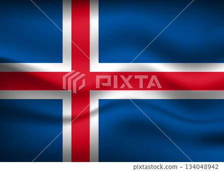 Flag of Iceland. Icelandic national symbol in official colors. Template icon. Abstract vector background Flag of Iceland. Icelandic national symbol in official colors. Template icon. Abstract vector background 134048942