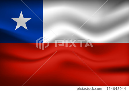 Flag of Chile. Chilean national symbol in official colors. Template icon. Abstract vector background Flag of Chile. Chilean national symbol in official colors. Template icon. Abstract vector background 134048944