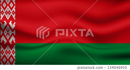 Flag of Belarus. Belarusian national symbol in official colors. Template icon. Abstract vector background Flag of Belarus. Belarusian national symbol in official colors. Template icon. Abstract vector background 134048950