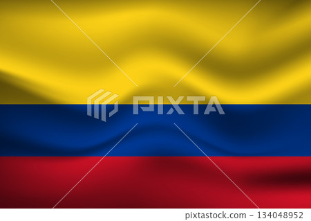 Flag of Colombia. Colombian national symbol in official colors. Template icon. Abstract vector background 134048952