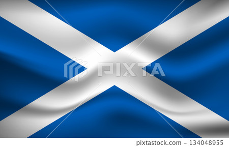 Flag of Scotland. Scottish national symbol in official colors. Template icon. Abstract vector background Flag of Scotland. Scottish national symbol in official colors. Template icon. Abstract vector background 134048955