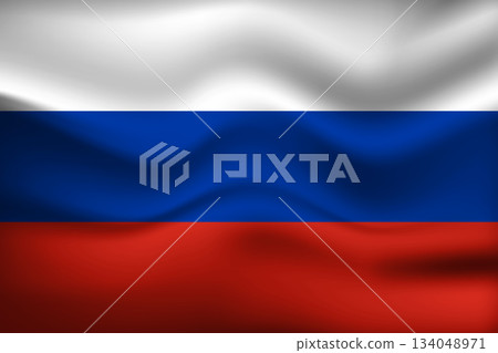 Flag of Russia. Russian national symbol in official colors. Template icon. Abstract vector background 134048971