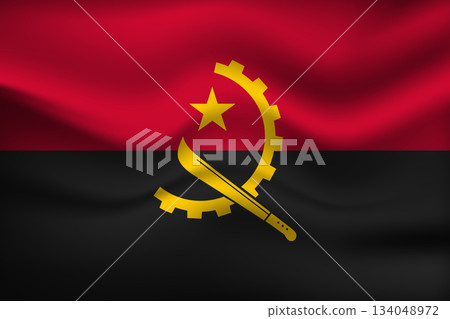 Flag of Angola. Angolan national symbol in official colors. Template icon. Abstract vector background 134048972