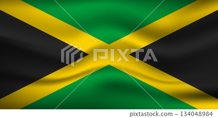 Flag of Jamaica. Jamaican national symbol in official colors. Template icon. Abstract vector background 134048984