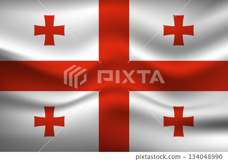 Flag of Georgia. Georgian national symbol in official colors. Template icon. Abstract vector background 134048990