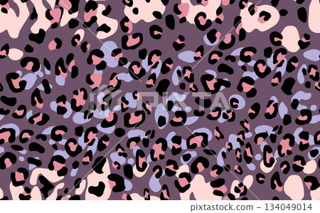 Abstract modern leopard seamless pattern. Animals trendy background. Color decorative vector stock illustration for print, card, postcard, fabric, textile. Modern ornament of stylized skin 134049014