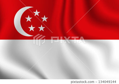 Flag of Singapore. National symbol in official colors. Template icon. Abstract vector background 134049144