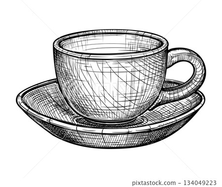 Hand drawn cup sketch 11 134049223