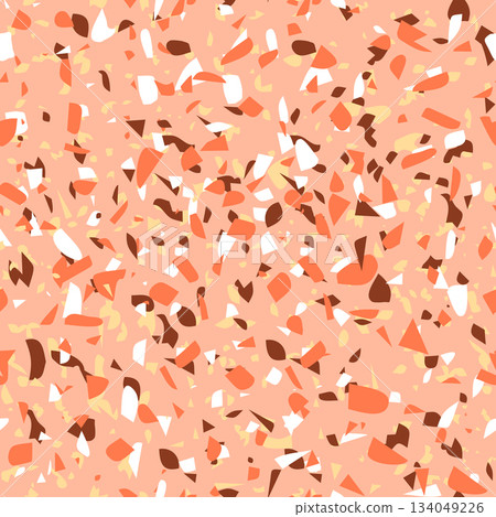 Geometric terrazzo seamless pattern. Abstract colourful modern background. Stone fashion design for web and print. Venetian tile, flooring home decor. Chaotic pastel texture Geometric terrazzo seamless pattern. Abstract colourful modern background. Stone fashion design for web and print. Venetian tile, flooring home decor. Chaotic pastel texture 134049226