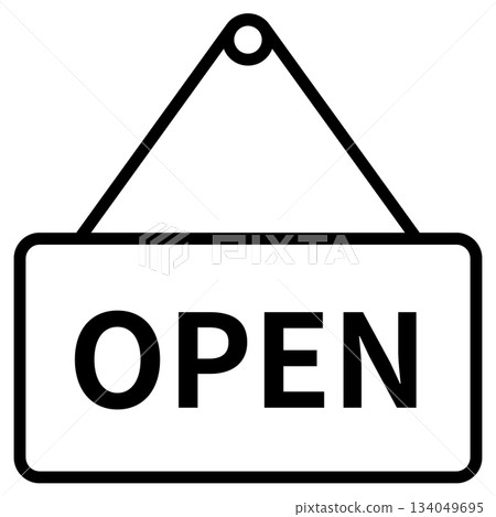 Simple icon of store open sign 134049695