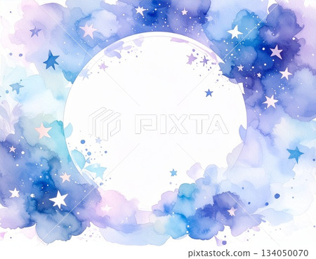 Night sky motif frame (AI generated image) 134050070