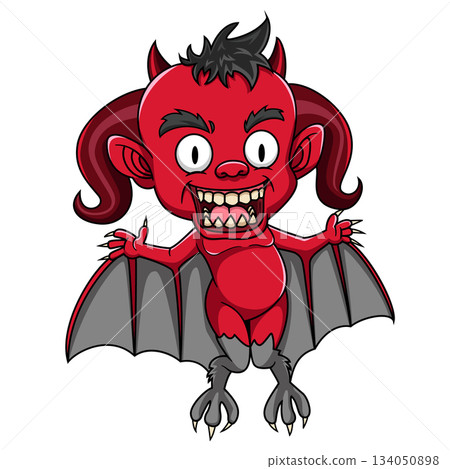 Cute Red Demon, Character Cartoon Red Demon of illustration 134050898