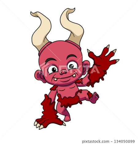 Cute baby devil, Character Cartoon baby devil of illustration 134050899