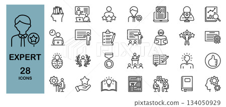 Professional Expert Line Icon Set Professional Expert Line Icon Set 134050929