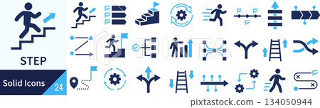 向量步驟輪廓圖示集 134050944