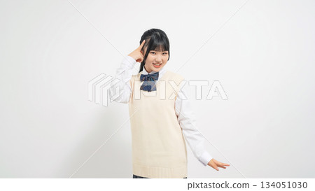 Female students conversing in sign language 134051030