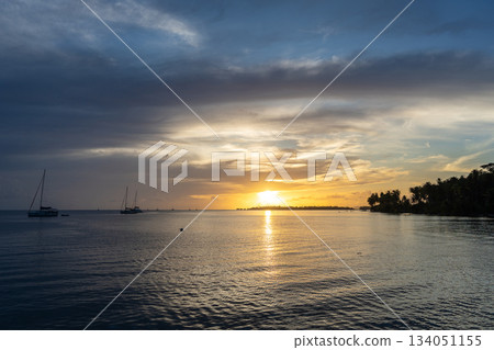 Sunset Over Tahaa Island, French Polynesia Sunset Over Tahaa Island, French Polynesia 134051155