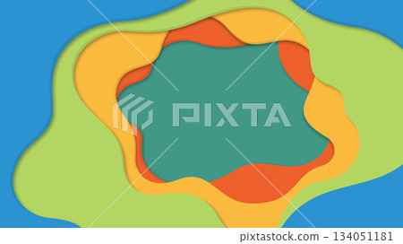 Abstract 3d colorful wavy line paper cut style background Abstract 3d colorful wavy line paper cut style background 134051181