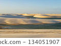Crystal clear blue lagoons and sand dunes in Lencois Maranhenses National Park, Maranhao, Brazil 134051907