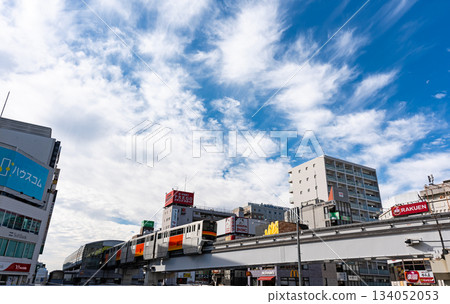 Tama Monorail: Monorail departs from Tachikawa Minami Station, Shibasakicho, Tachikawa City, Tokyo 134052053