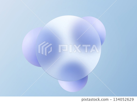 Glassmorphism banner with smooth violet spheres on a soft blue gradient background. Clean abstract layout for UI, branding and web design. Glassmorphism banner with smooth violet spheres on a soft blue gradient background. Clean abstract layout for UI, branding and web design. 134052629
