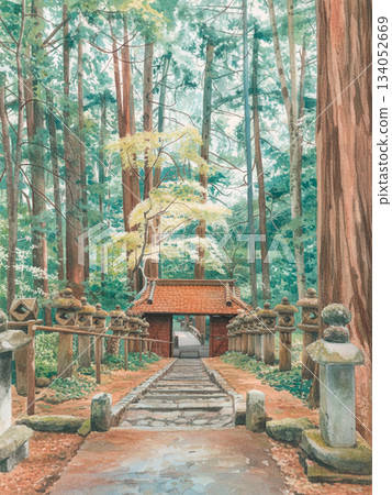 A sacred gate in the forest 134052669