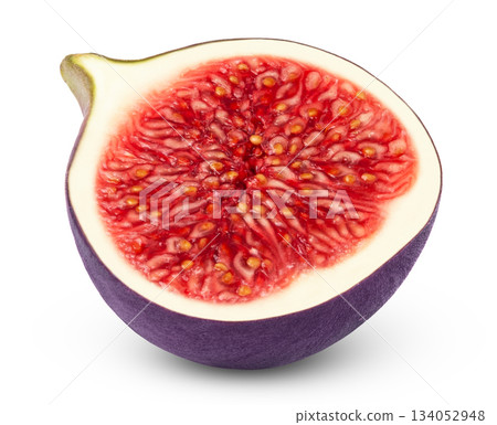 Half of purple fig fruit isolated. 134052948