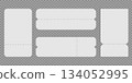 Blank ticket shapes set with perforated edges in different sizes, empty coupon templates for event passes, raffle cards and lottery design use 134052995