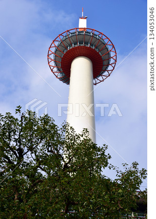 Kyoto Tower with a beautiful blue sky in the background Kyoto Tower with a beautiful blue sky in the background 134053046