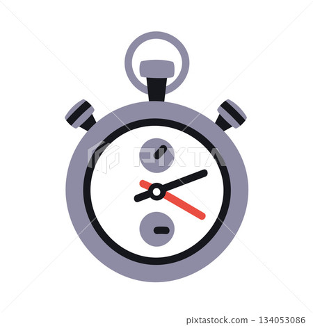 Timer and Stopwatch as Sport Equipment and Supply Colorful Element Vector Illustration 134053086