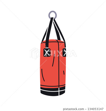 Punching Bag for Boxing as Sport Equipment and Supply Colorful Element Vector Illustration Punching Bag for Boxing as Sport Equipment and Supply Colorful Element Vector Illustration 134053147