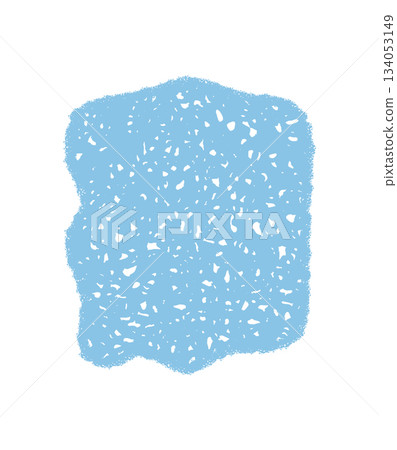 Blue fluid chalk squiggle frame box in sketch style. Rectangle textbox with irregular memo background and soft organic edge. Modern visual for text or note, professional illustration shape. 134053149