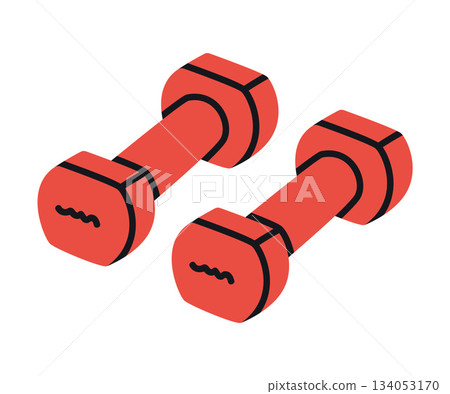 Dumbbell as Sport Equipment and Supply Colorful Element Vector Illustration Dumbbell as Sport Equipment and Supply Colorful Element Vector Illustration 134053170