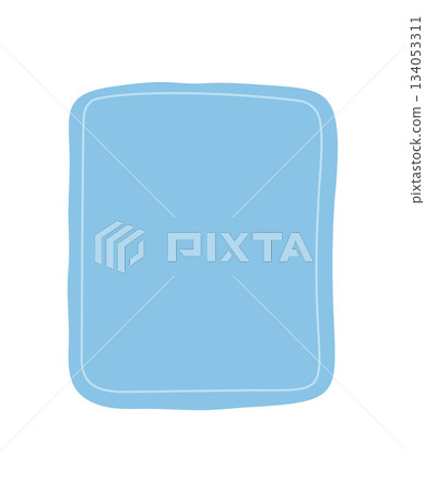 Organic wavy rectangle frame with hand drawn border and fluid blob form. Background template in blue for text or card use. Minimal doodle style with clean organic edge and empty space. Organic wavy rectangle frame with hand drawn border and fluid blob form. Background template in blue for text or card use. Minimal doodle style with clean organic edge and empty space. 134053311